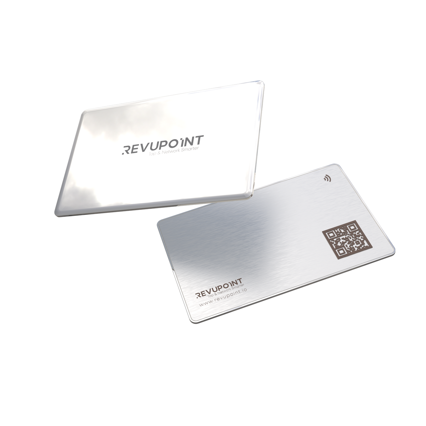 Glossy Silver NFC Business Card – One Tap, for All Your Info